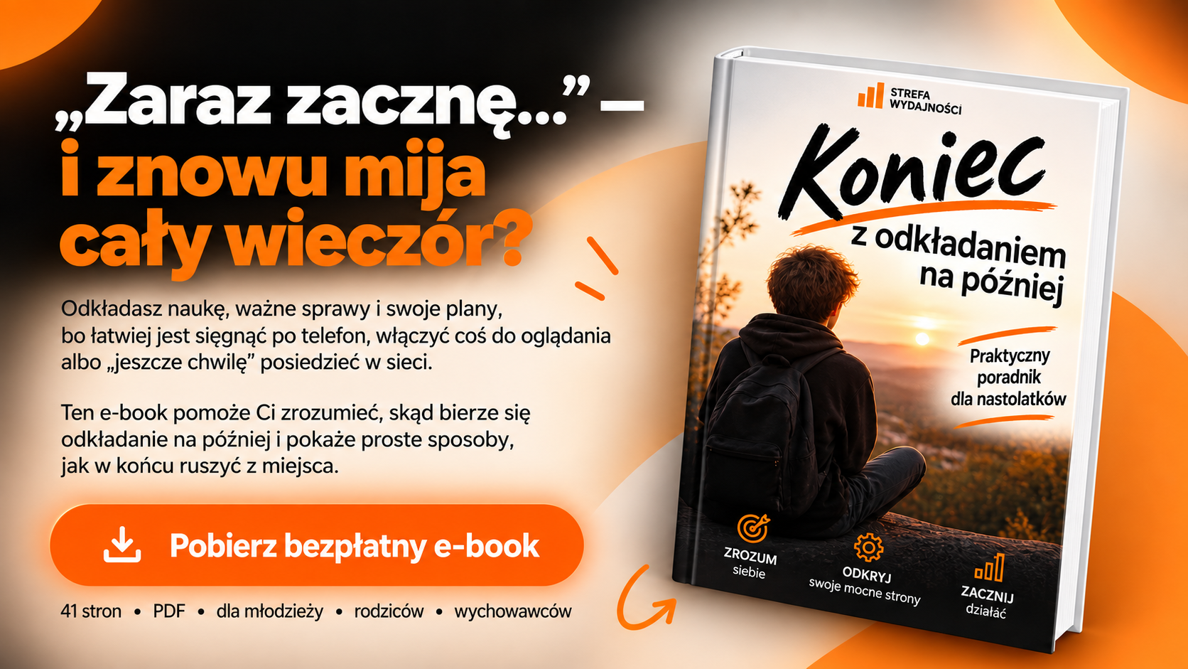 Grafika promująca bezpłatny ebook Nie chce mi się. I co teraz?